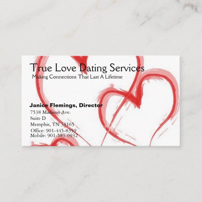 Wahre Liebe verabredete Service-Geschäfts-Karte Visitenkarte (Vorderseite)