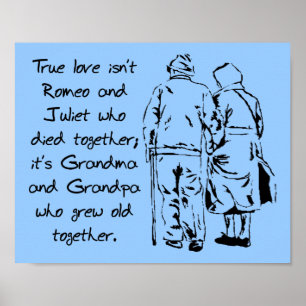 Wahre Liebe wird alt Lustiges romantisches Poster