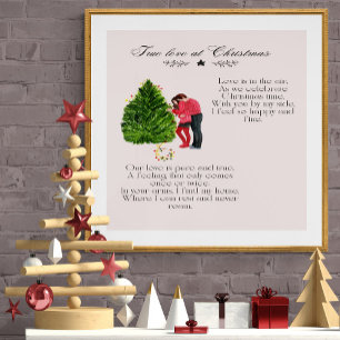 Wahre Liebe zu Weihnachten Romantisches Paar-Gedic Poster