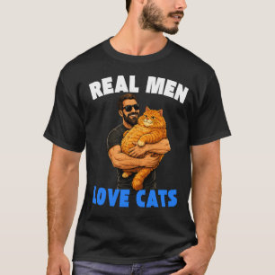Wahre Männer lieben Katzen Lustiges Katzen-Vater-G T-Shirt