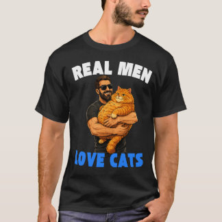 Wahre Männer lieben Katzen Lustiges Katzen-Vater-G T-Shirt