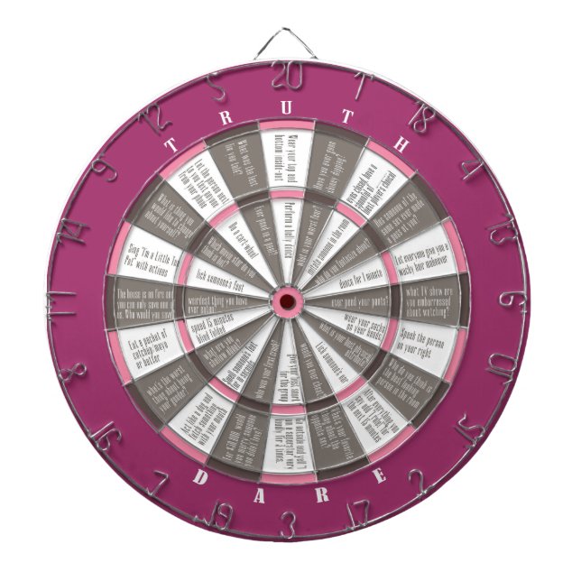 Wahre oder Dare Dart Board Pink/Gray (kein Küssen) Dartscheibe (vorne)