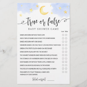 Wahre oder falsche Game Stars und Moon Baby Dusche