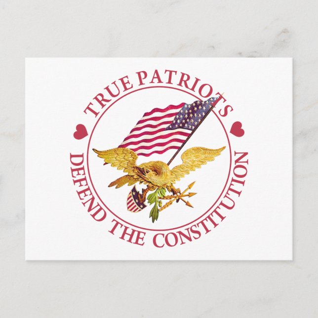 WAHRE PATRIOTEN VERTEIDIGEN DIE VERFASSUNG POSTKARTE (Vorderseite)
