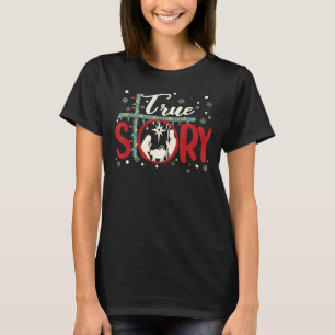 Wahre Weihnachtskrippe Jesus Christlich Christus T-Shirt
