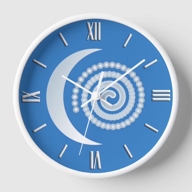 Während Crescent Moon Spirale Uhr (Vorderseite)