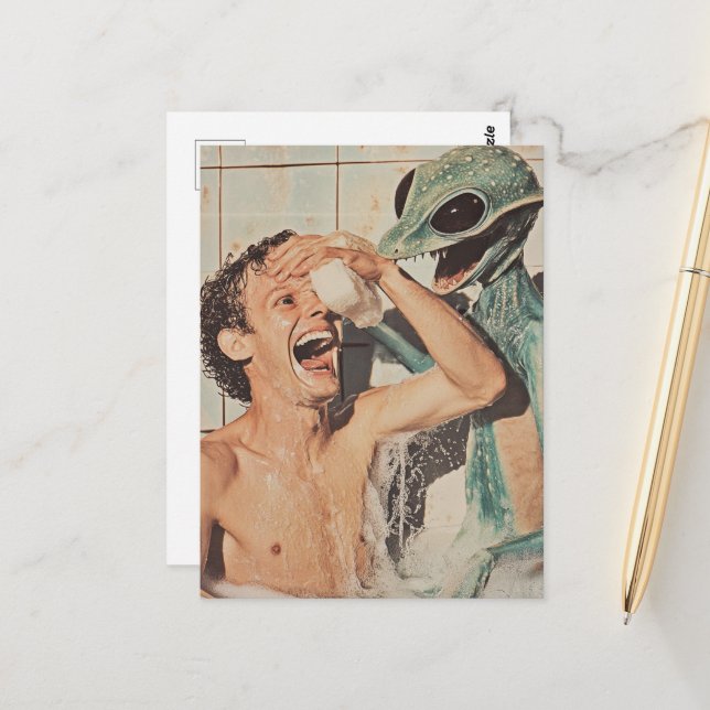 Während der Badewanne taucht eine badegefickte Ali Postkarte (Vorderseite/Rückseite Beispiel)