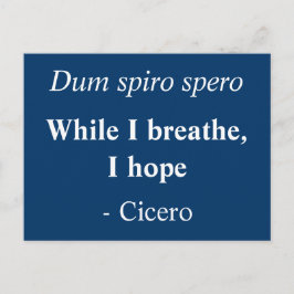 Während ich atme hoffe ich - Cicero Zitat Postkarte