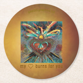 Während mein Herz brennt für Sie - ich Küste. Runder Pappuntersetzer