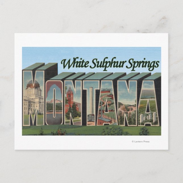 Während Schwefelquellen, Montana Postkarte (Vorderseite)