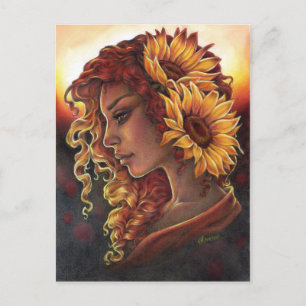 Während Sonnenblumen blühen Postkarte