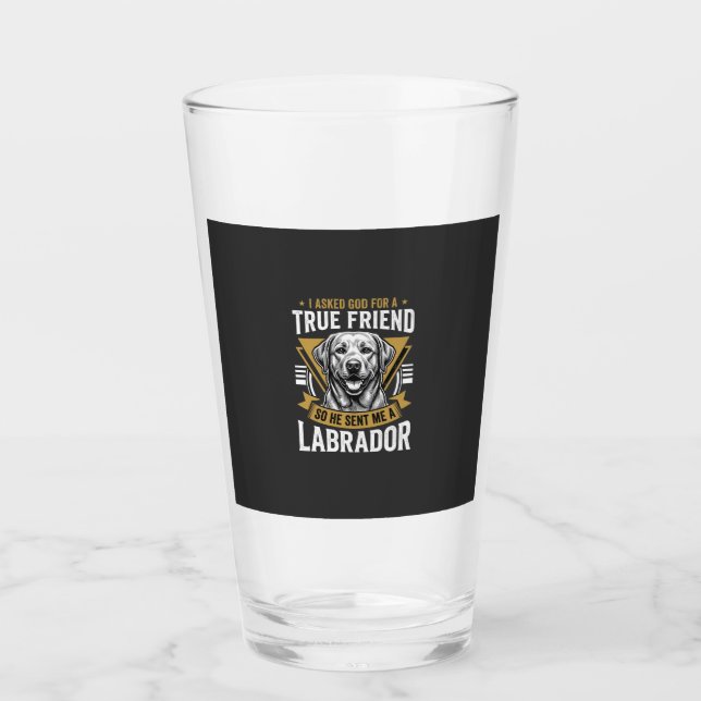 Wahrer Freund Labrador Hund Glas (Vorderseite)