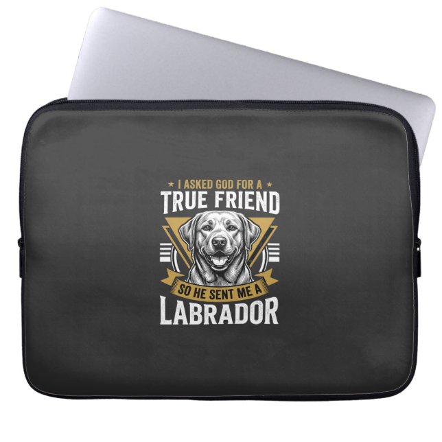 Wahrer Freund Labrador Hund Laptopschutzhülle (Vorderseite)