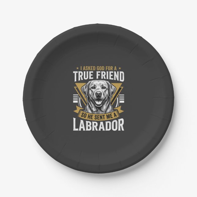 Wahrer Freund Labradorhund Pappteller (Vorderseite)