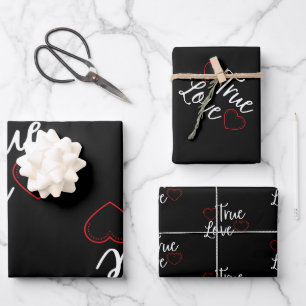 Wahrer Liebe Weißer Valentinstag Geschenkpapier Set