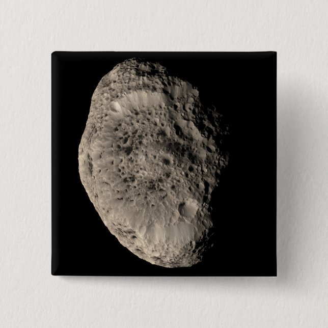 Wahres Farbmosaik des Saturnmonds Hyperion Button (Vorderseite)
