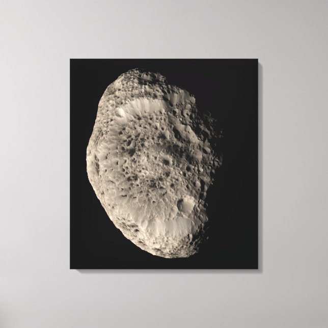 Wahres Farbmosaik des Saturnmonds Hyperion Leinwanddruck (Vorderseite)