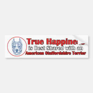 Wahres Glück mit Amerikaner Staffordshire geerntet Autoaufkleber