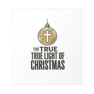 Wahres Licht des Weihnachts Vintage-Christen-Schmu Notizblock