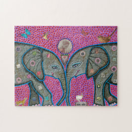 Wahres Liebe-afrikanische Elefant-Puzzlespiel