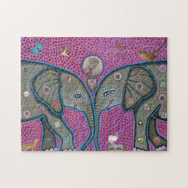 Wahres Liebe-afrikanische Elefant-Puzzlespiel (Horizontal)