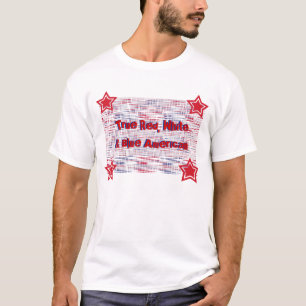 Wahres Rot, weißes u. Blaues amerikanisches, rot, T-Shirt