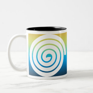 Wahres Spiralfarbenhintergrund Zweifarbige Tasse