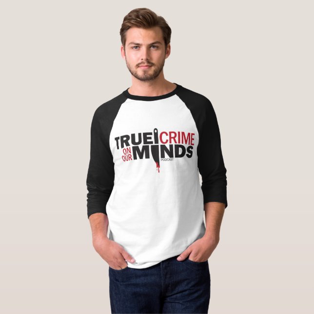 Wahres Verbrechen auf unserem Mind-Baseball T-Shirt (Vorne ganz)