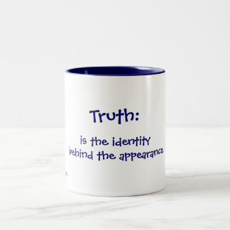 Wahrheit: , ist die Identität hinter dem Zweifarbige Tasse