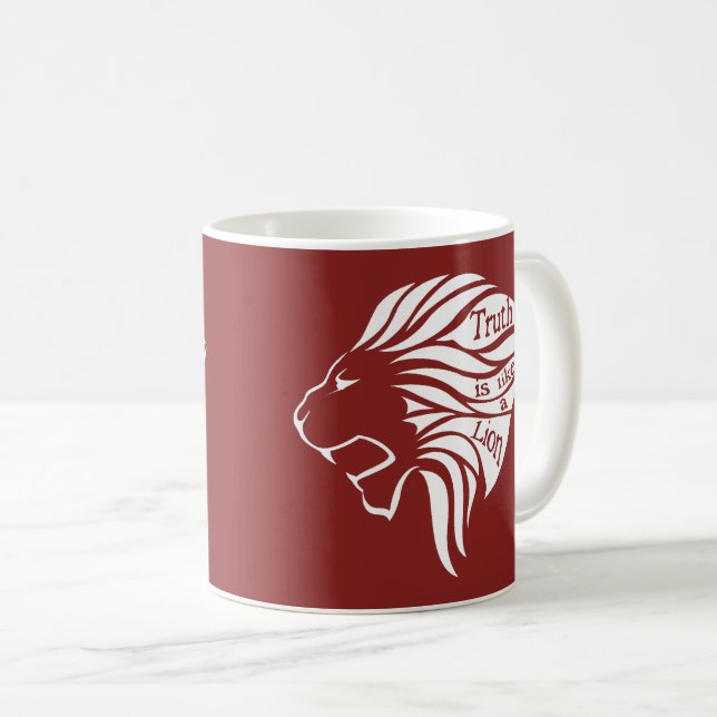 Wahrheit ist wie ein Löwe Kaffeetasse (VorderseiteRechts)