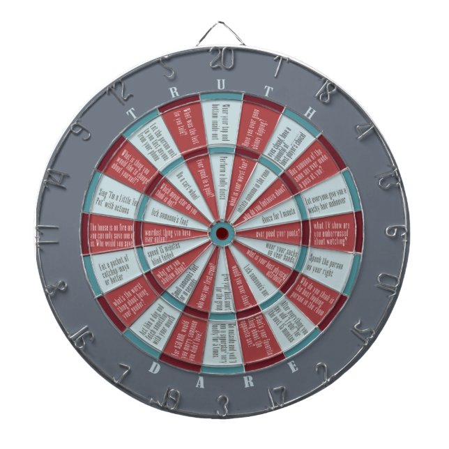 Wahrheit oder Tod (kein Küssen) Schieferrost Dartscheibe (vorne)