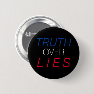 "Wahrheit über Lies", blau-weiß schwarz - Button