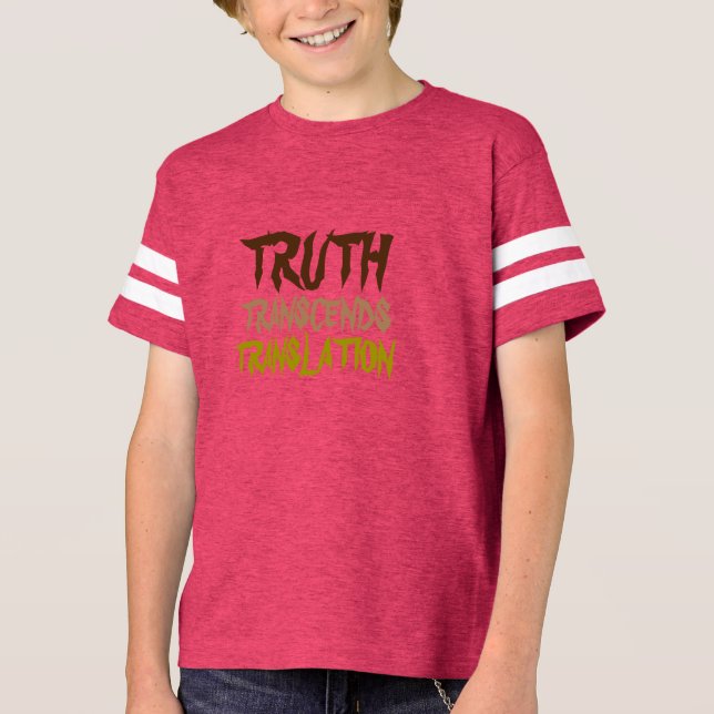 WAHRHEIT ÜBERSCHREITET KINDERgoldhalbe HÜLSE T-Shirt (Vorderseite)