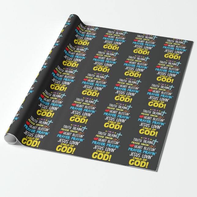 Wahrheits-Lob-Segen betet das Kind des Gottes Geschenkpapier (Ungerollt)