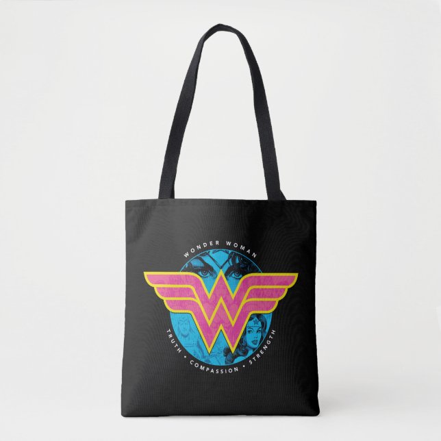 Wahrheitsgefühl Stärke Comic Wonder Woman Logo Tasche (Vorderseite)