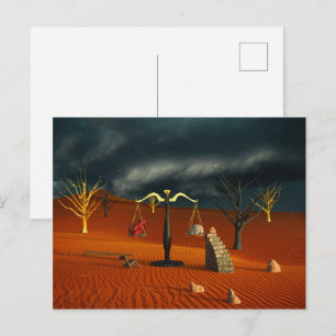 Wahrheitsskalen – Surrealer Wüstensymbolismus Postkarte