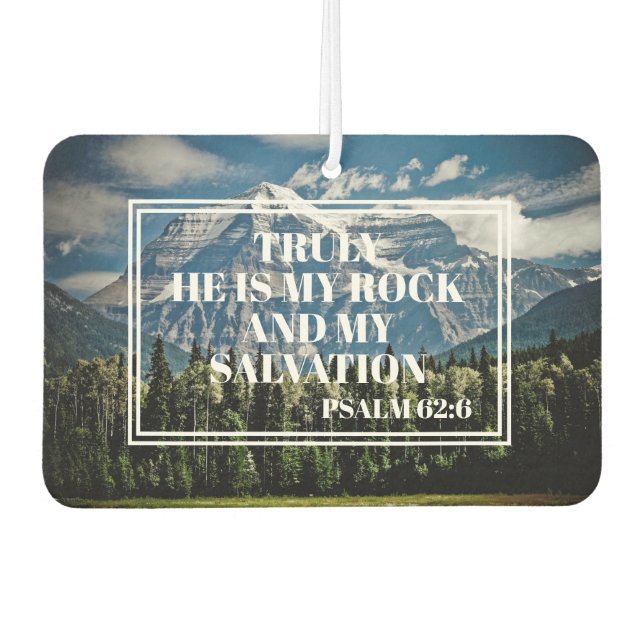 Wahrlich, er mein Rock Christlich Bible Verse Moun Autolufterfrischer (Vorderseite)