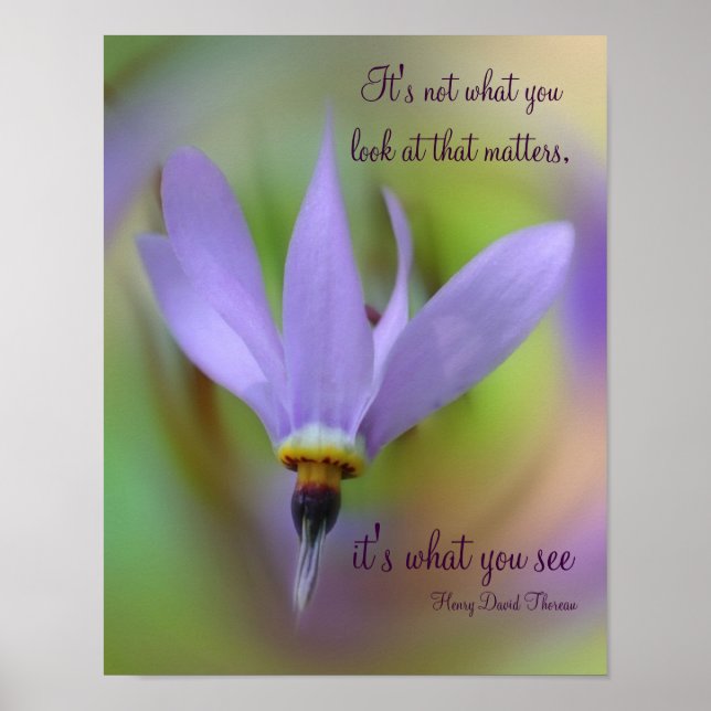 Wahrnehmung Zitat Lila Blume Inspiration Poster (Vorne)