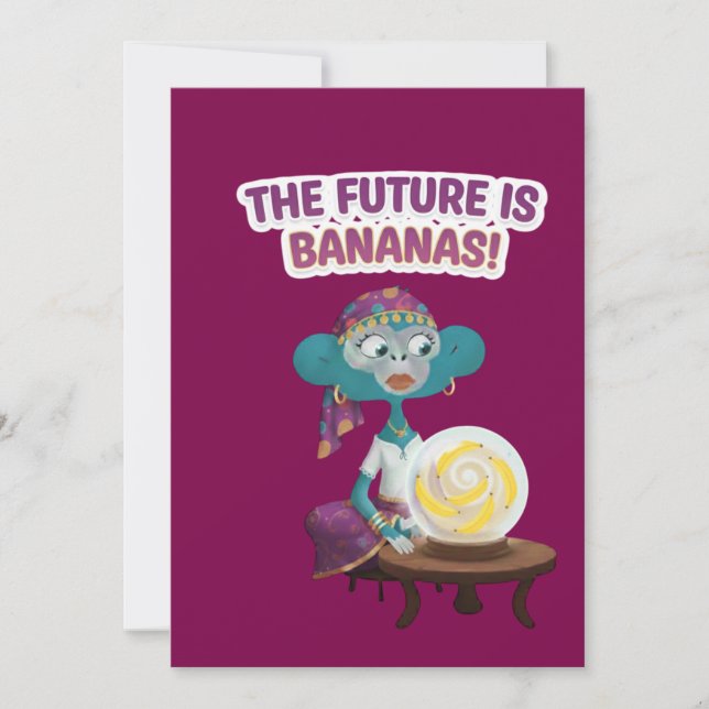 Wahrsager-Affe Einladung (Vorderseite)