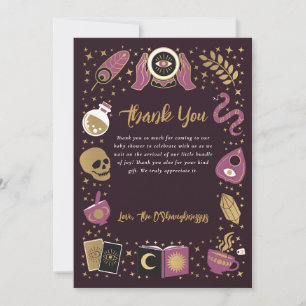 Wahrsagerin Zukunft Hexen Mädchen Baby-Party Dankeskarte