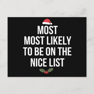 Wahrscheinlich auf der netten Weihnachtsliste Postkarte