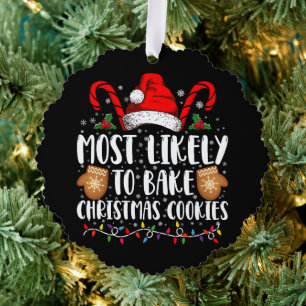 Wahrscheinlich backt Weihnachtsplätzchen Xmas Fami Ornament Karte