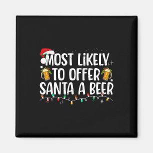 Wahrscheinlich bietet Santa ein Bier lustiges Trin Magnet