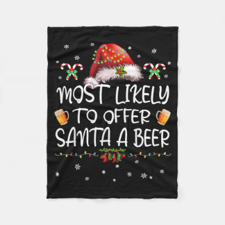 Wahrscheinlich bietet Santa ein Bier Weihnachtsget Fleecedecke