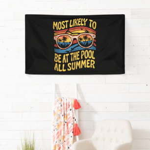 Wahrscheinlich den ganzen Sommer am Pool - Groovy Banner