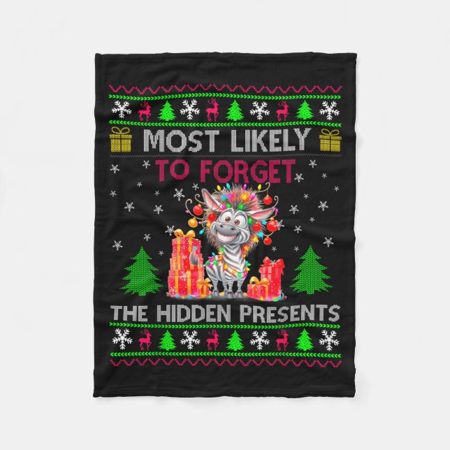 Wahrscheinlich den versteckten Zebra-Weihnachtsman Fleecedecke (Vorderseite)