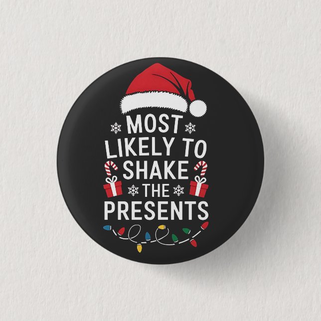 Wahrscheinlich die Geschenke zu Weihnachten schütt Button (Vorderseite)