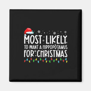 Wahrscheinlich ein Hippopotamus zu Weihnachten Gew Magnet