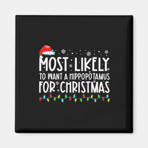 Wahrscheinlich ein Hippopotamus zu Weihnachten Gew Magnet