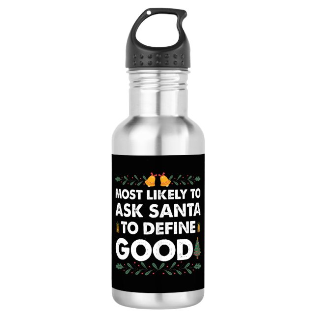 Wahrscheinlich Frage der Weihnachtsmann, um gute W Edelstahlflasche (Vorderseite)